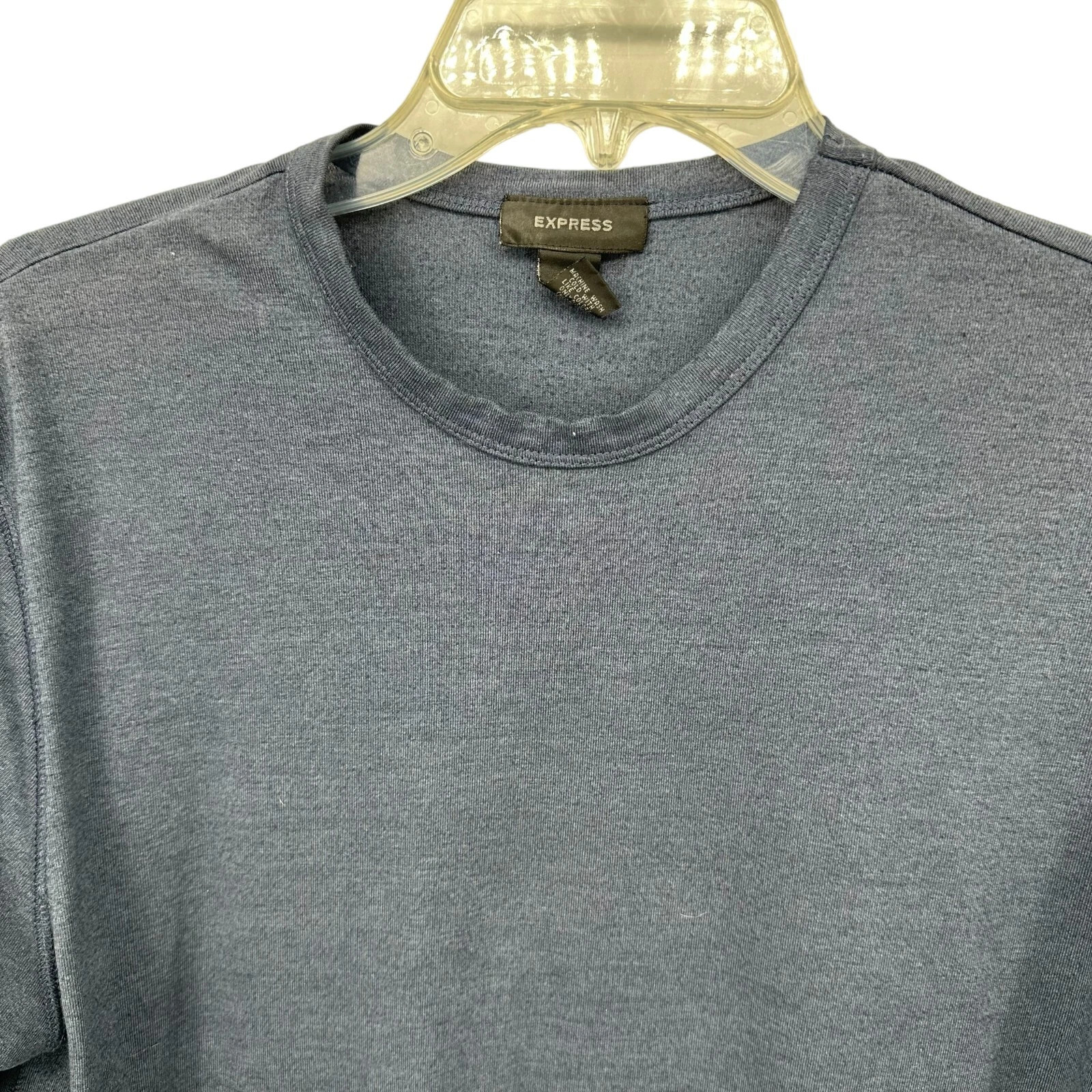 Express Mens Long Sleeve Crew Neck T Shirt Size Large Polyester Rayon gallery