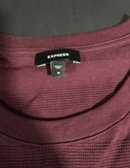 Express Men’s medium textured burgundy striped t shirt 164