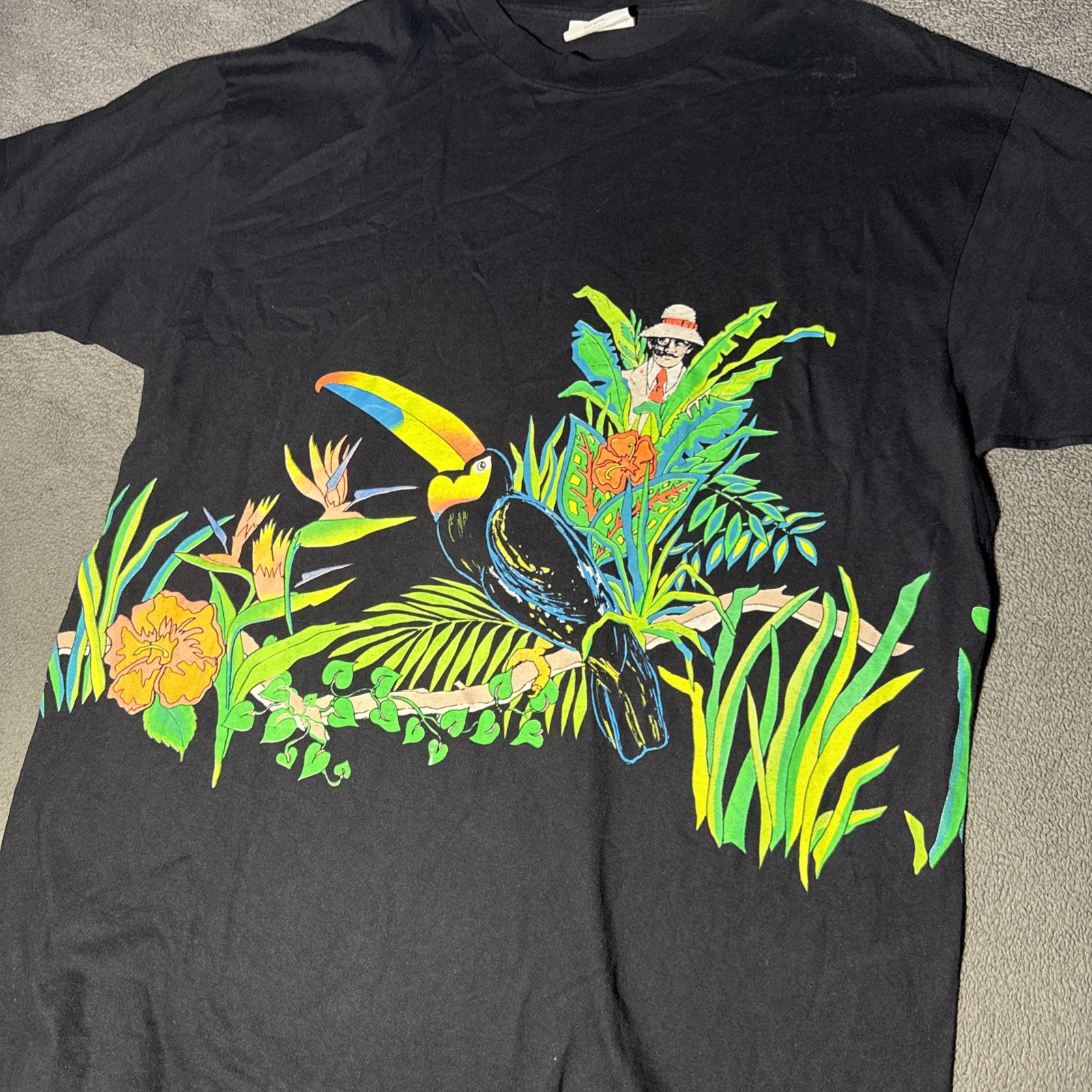 Vintage Panama Jack Shirt One Size Toucan Parrot Wrap Around T-Shirt Made In Us gallery