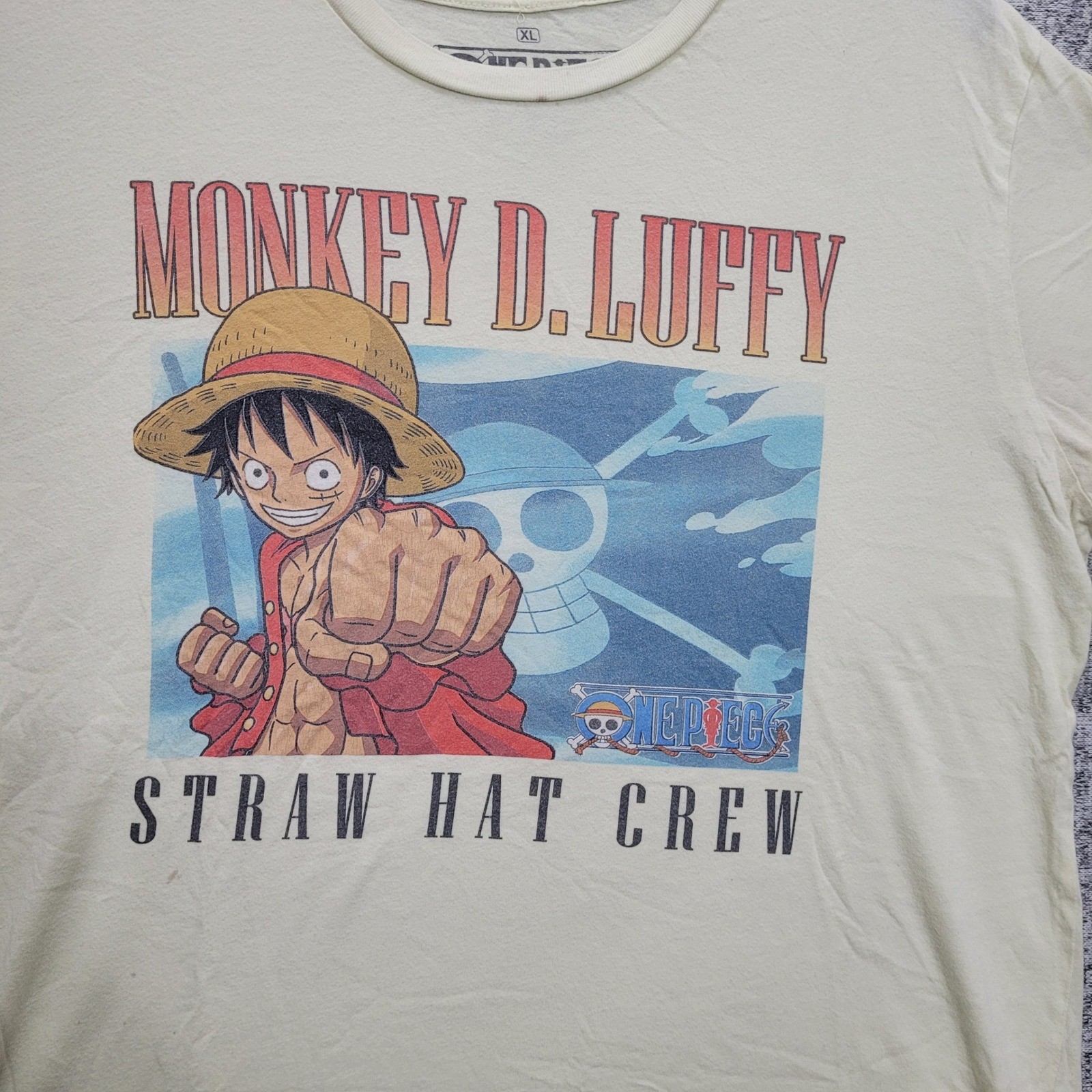 One Piece Monkey D Luffy Straw Hat Crew T XL Ripple Junction BoxLunch Cream FLAW gallery