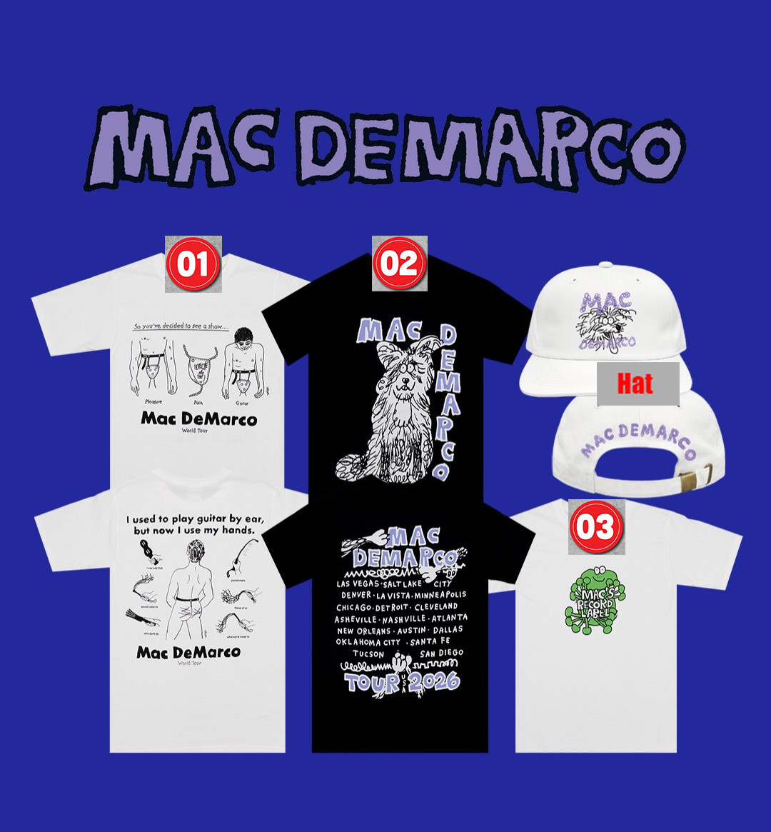 Unisex New Mac DeMarco Tour 2026 Merch Tee, Hat, T-Shirt Reprint gallery