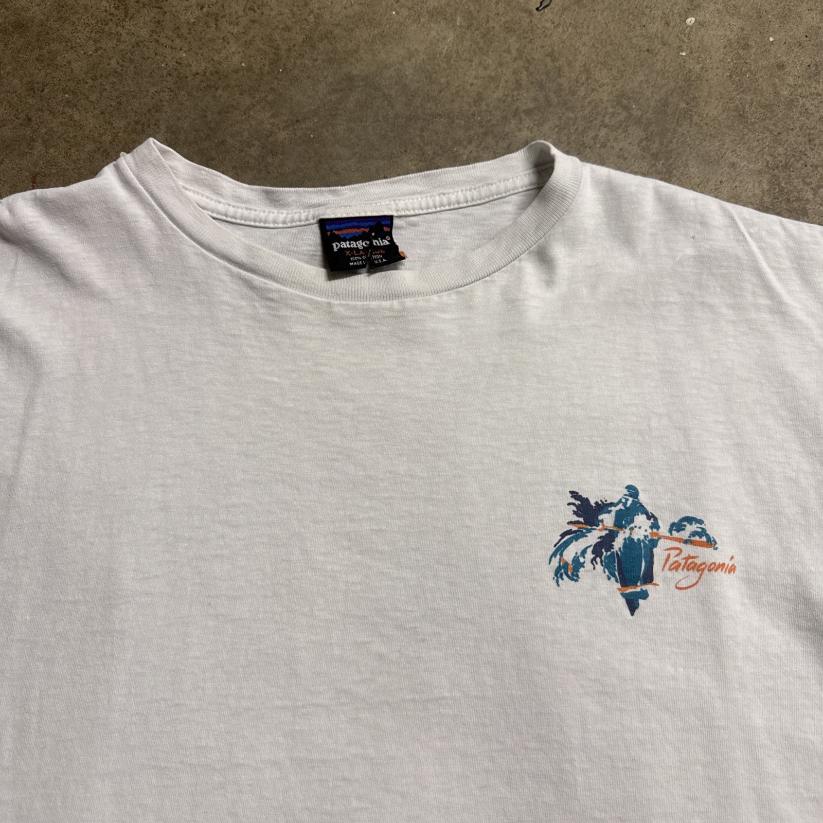 Vintage Patagonia Shirt Mens XL White 90s Art Surf Kayak Nature Mountains USA gallery