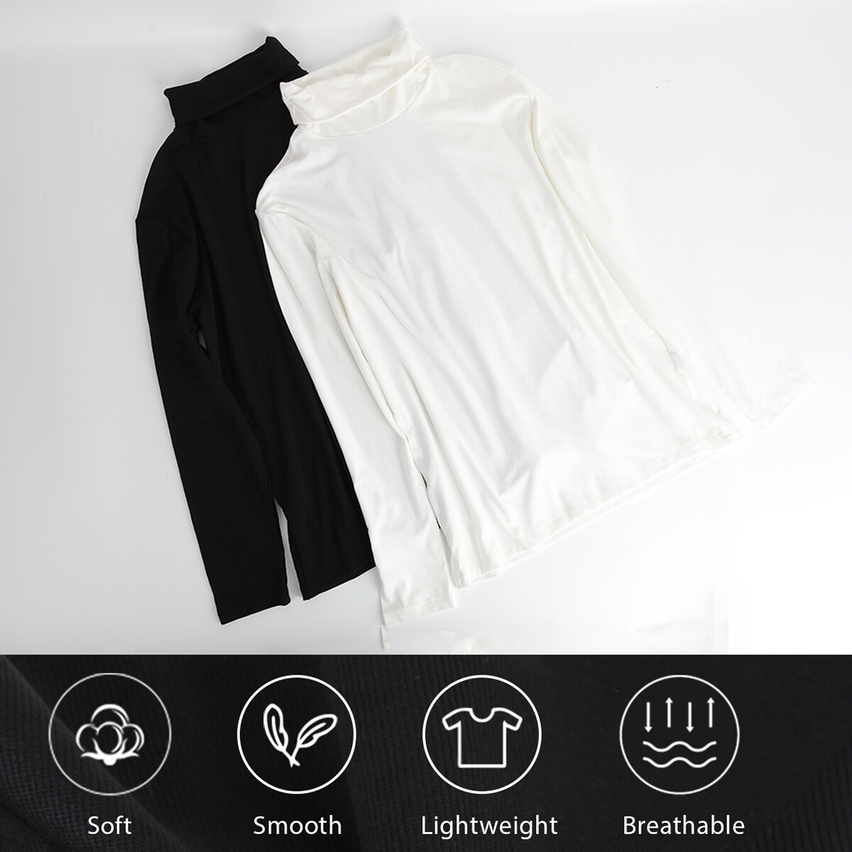 Men Pullover Turtle Neck T-shirt Slim Fit Tops Warm Winter Long Sleeve Shirts gallery