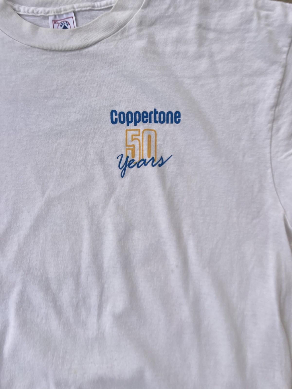 Vintage Coppertone Shirt Size XL 90s Sunscreen 50 Year Anniversary 1994 Promo T gallery