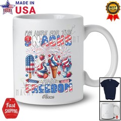 Custom Name Here For Snacks Freedom; 4th Of July Three Ice Cream Patriotic Shirt