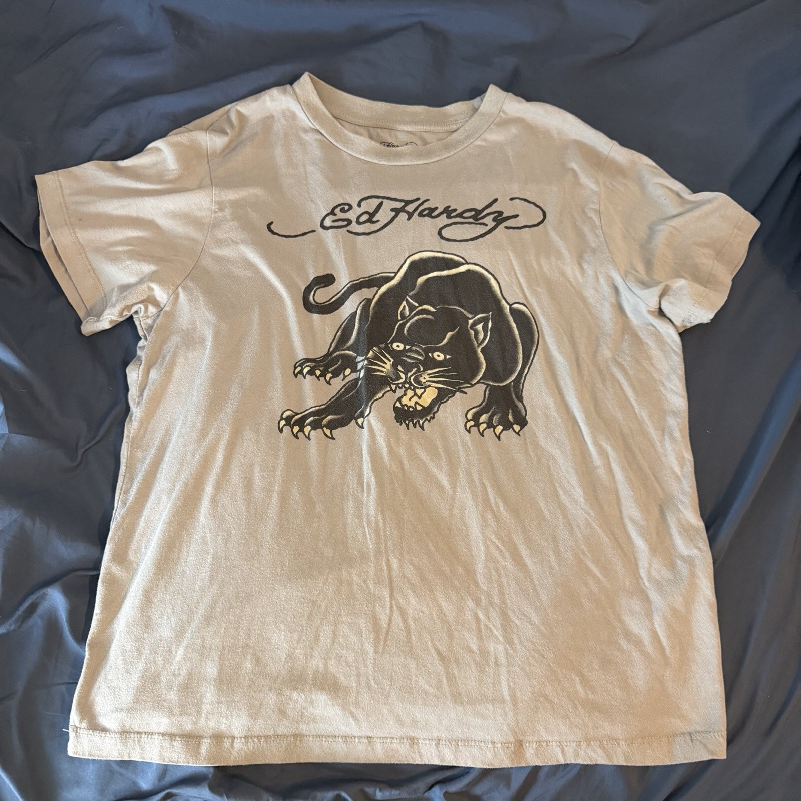 Ed Hardy Black Panther Logo T Shirt size large gallery
