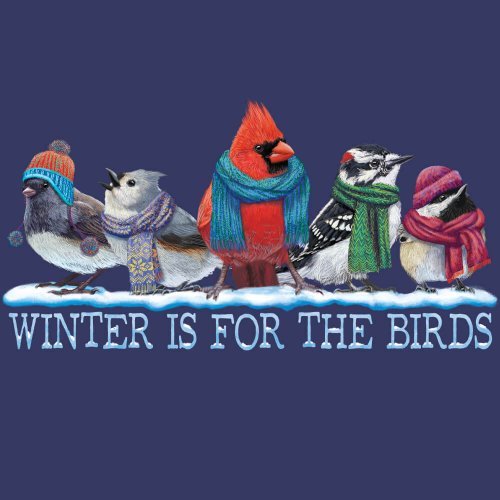 Winter T-shirt S M XL For the Birds Cotton NWT NEW Blue gallery