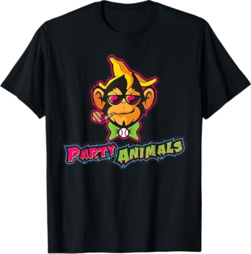 Party Animals Baseball Monkey T-Shirt