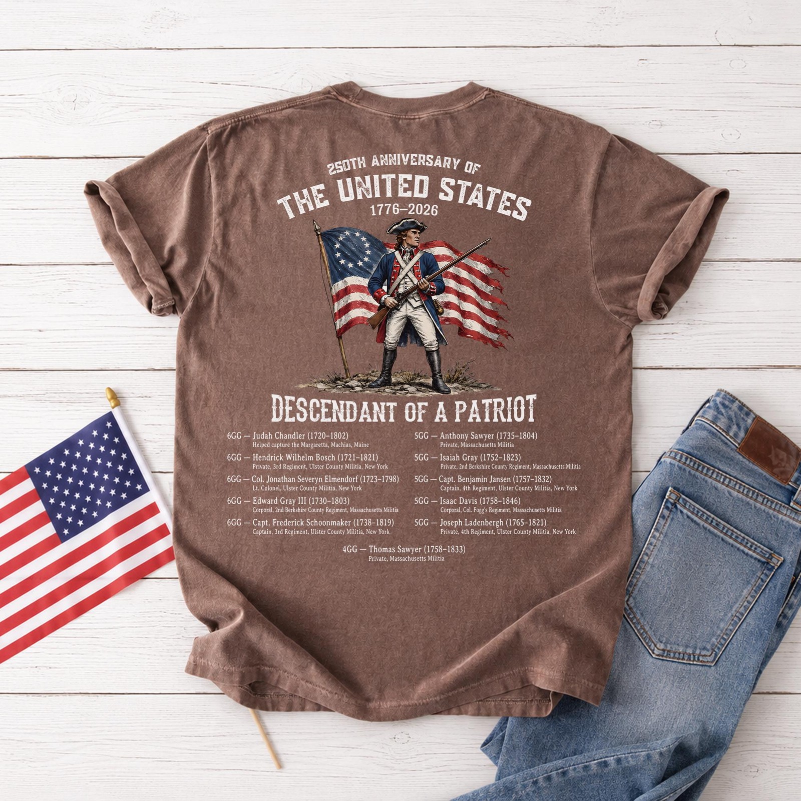 250th Anniversary Descendant of a Patriot Shirt Custom Family Heritage Tee gallery