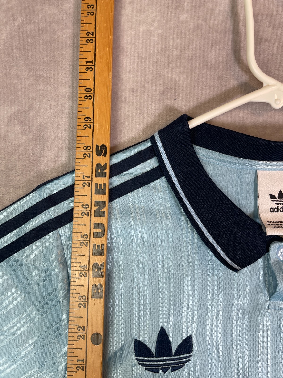 Adidas Originals Oasis Jacquard Jersey Mens Medium Blue Striped Soccer Shirt NWT gallery