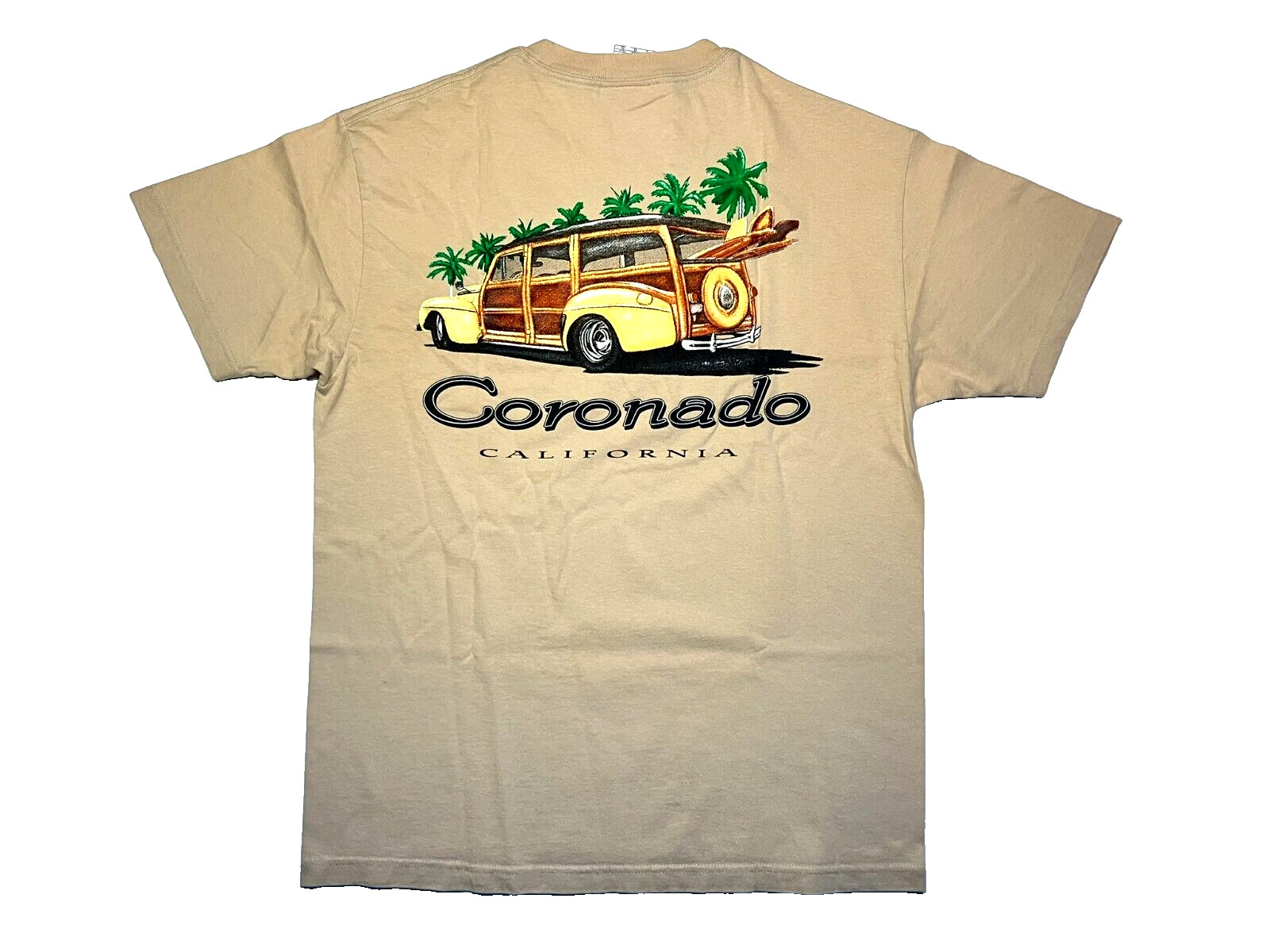 CORONADO CALIFORNIA Brown Cotton RETRO SURF VAN T-SHIRT Summer Beach Gym Men’s L