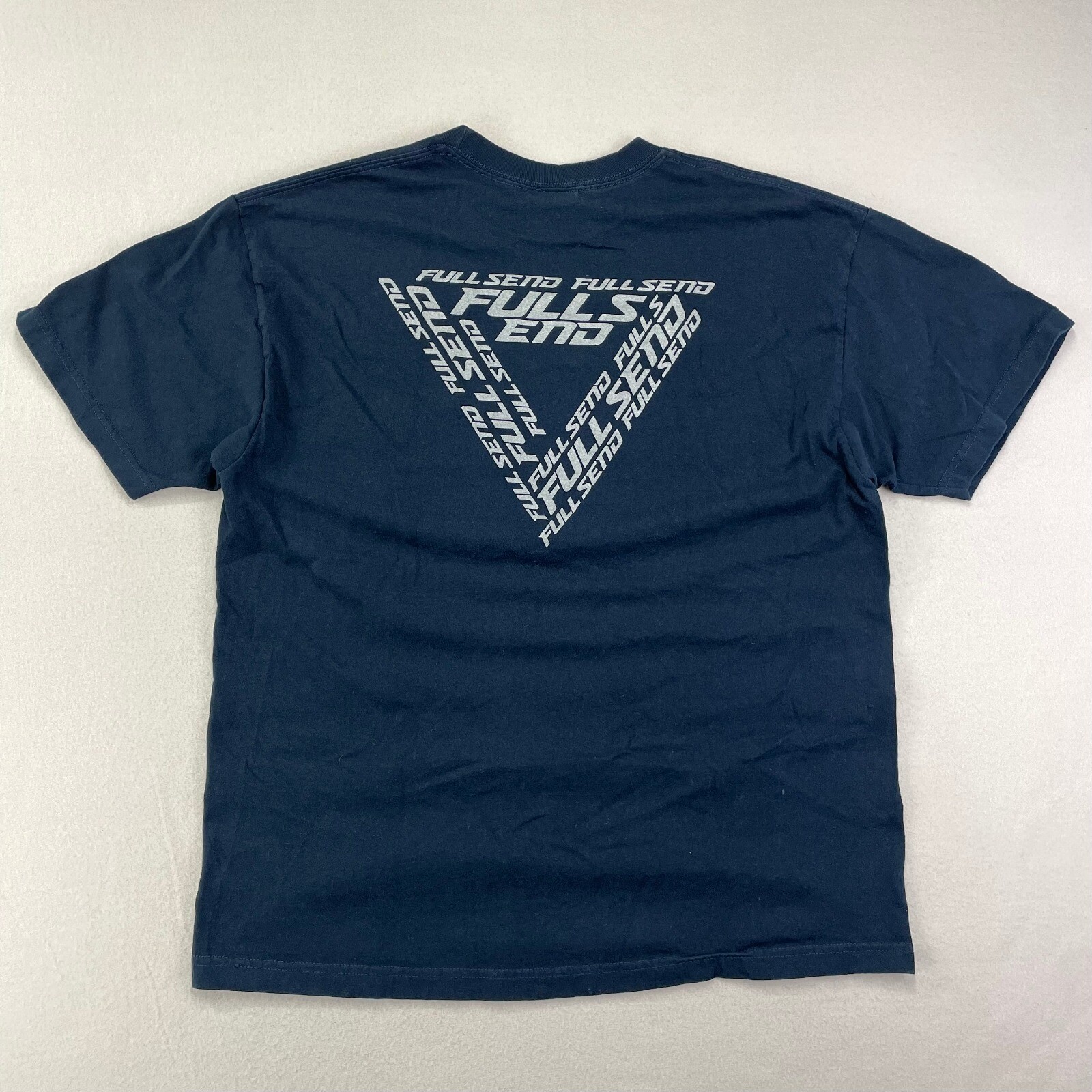 FULL SEND Nelk Boys T-Shirt Mens XL Dark Navy Triangle Graphic Spell-Out Tee gallery