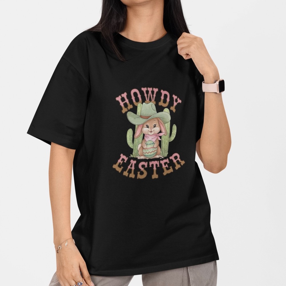 Cute Easter Bunny Shirt Happy Easter Floral Rabbit Spring T-Shirt S-5XL