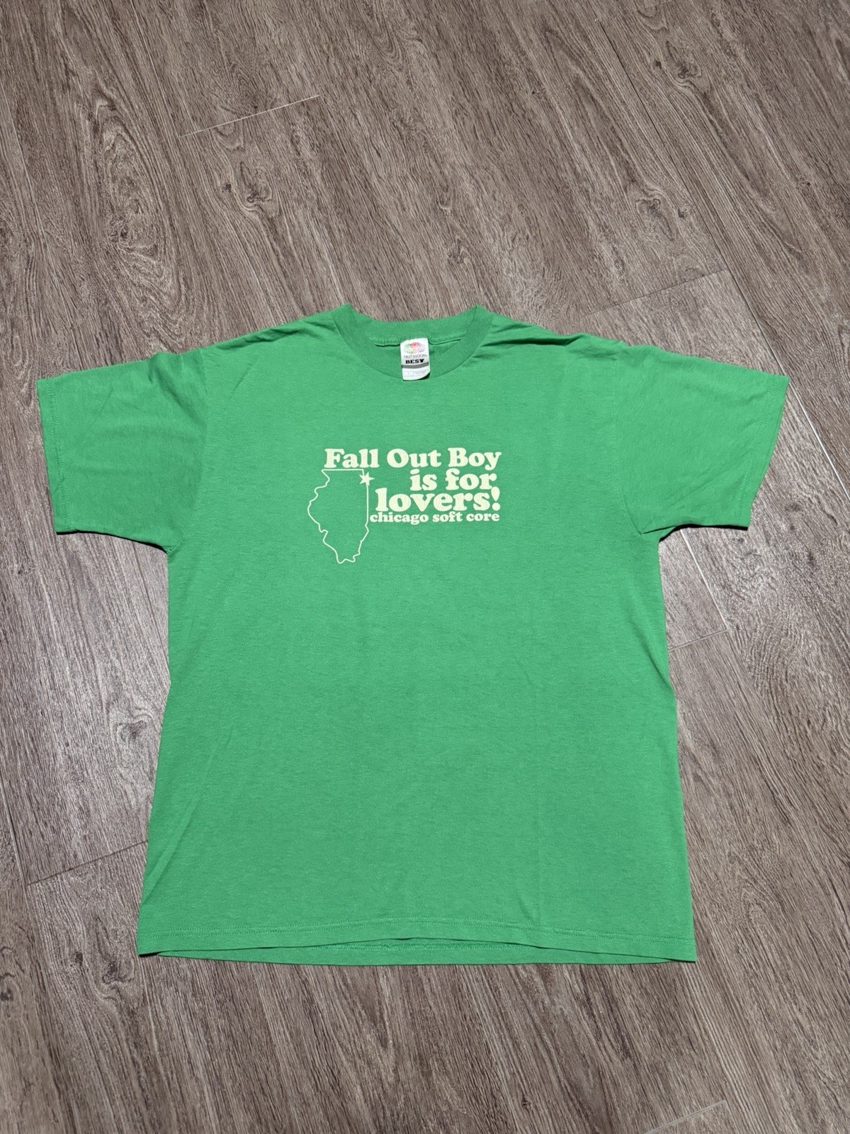Vintage Y2K Fall Out Boy Is For Lovers Band TShirt Large Green Emo Pop Punk gallery