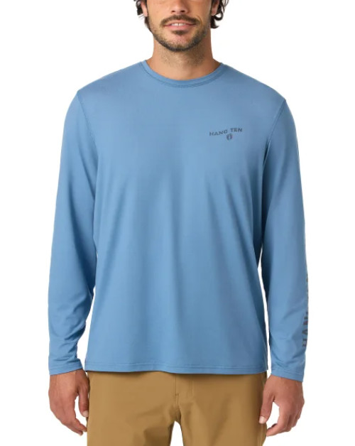 New Hang Ten Men’s Long Sleeve Sun Tee Shirt UPF 50+ Quick Dry Stretch NWT gallery