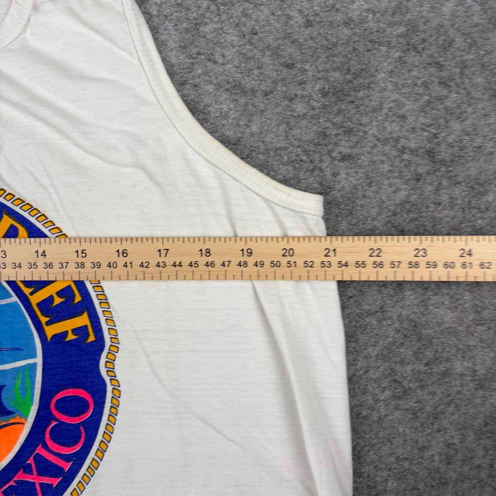 Vintage Palancar Reef Cozumel Mexico Tank Top Mens XL White Souvenir Fish 90s gallery