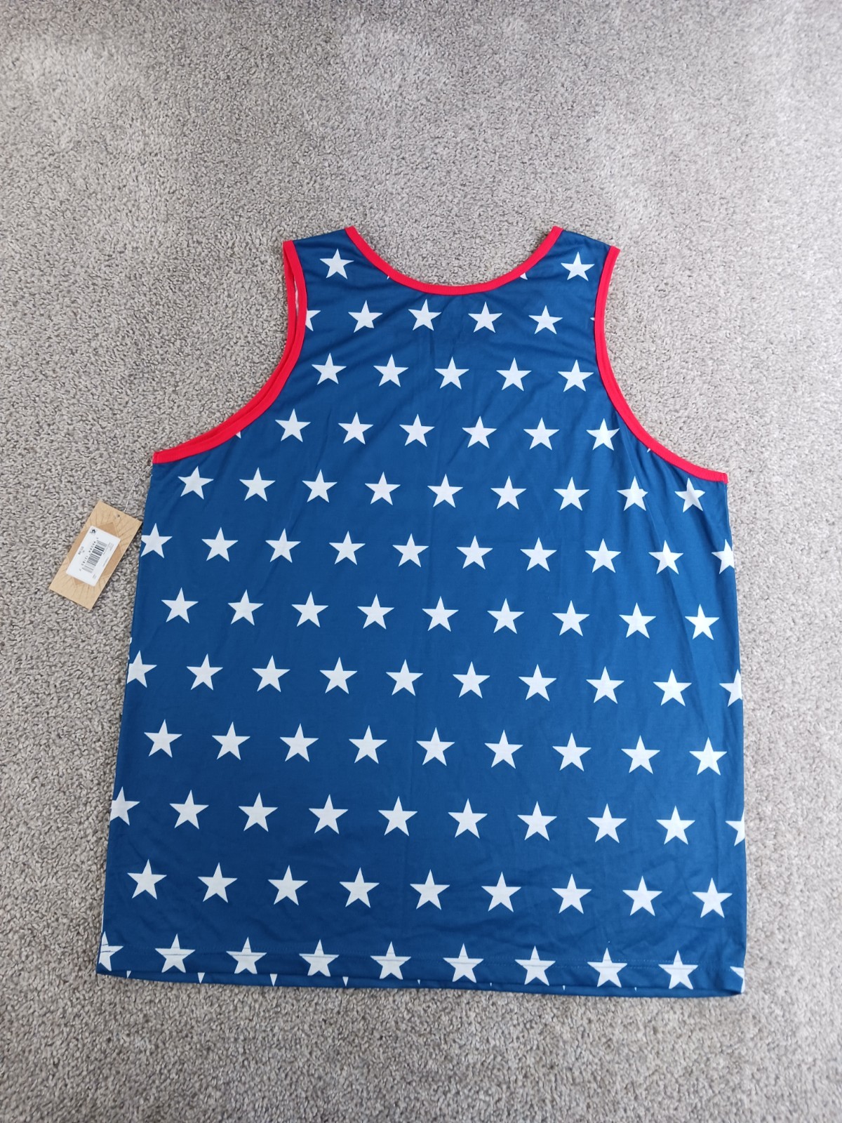 Home Free XL Mens Tank Top T-Shirt Blue Star Texas All Over Print Cotton NWOT gallery