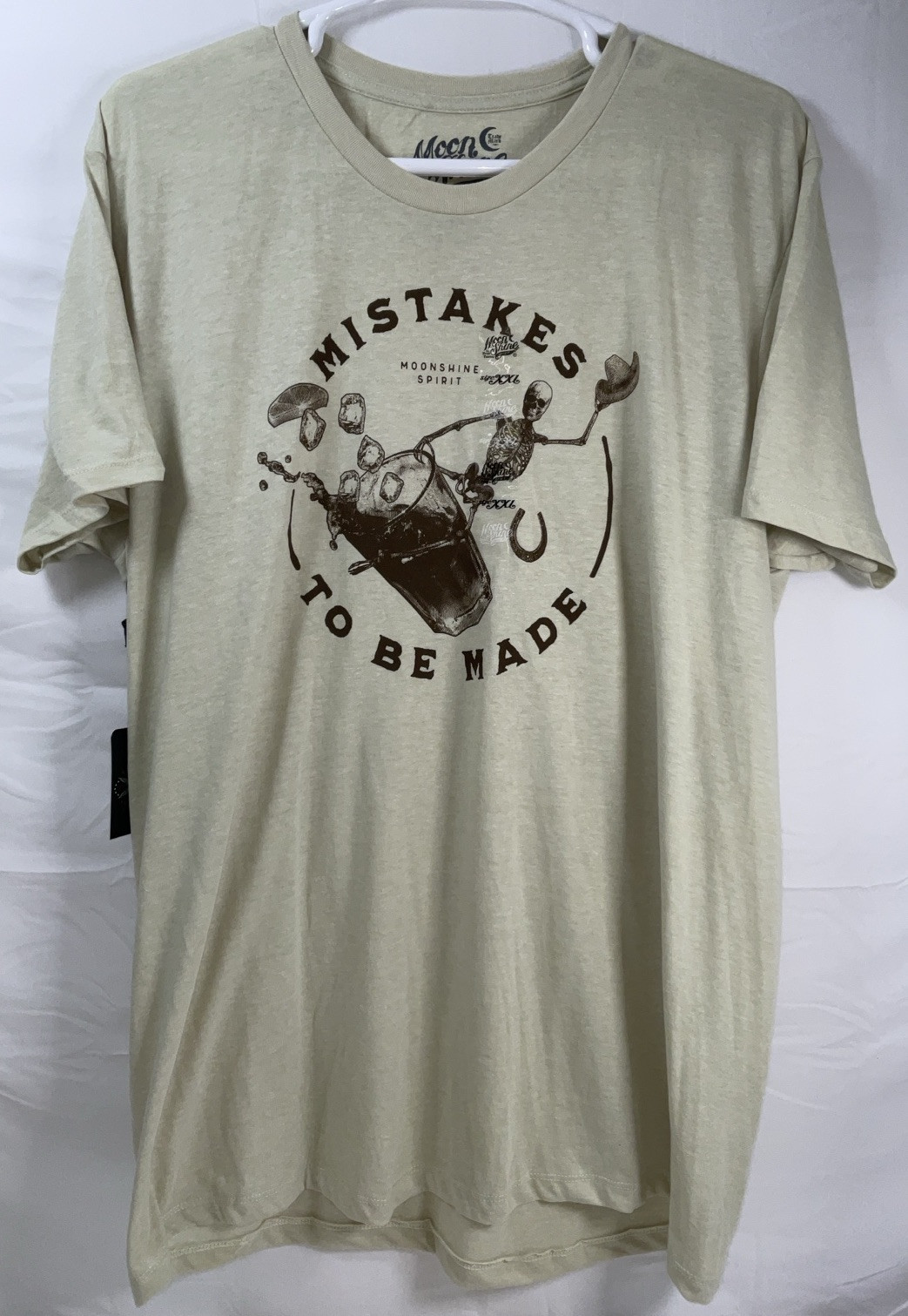 NWT Men Brad Paisley Moon Shine Spirit Mistakes To Be Made Rodeo T-shirt Tan XXL gallery