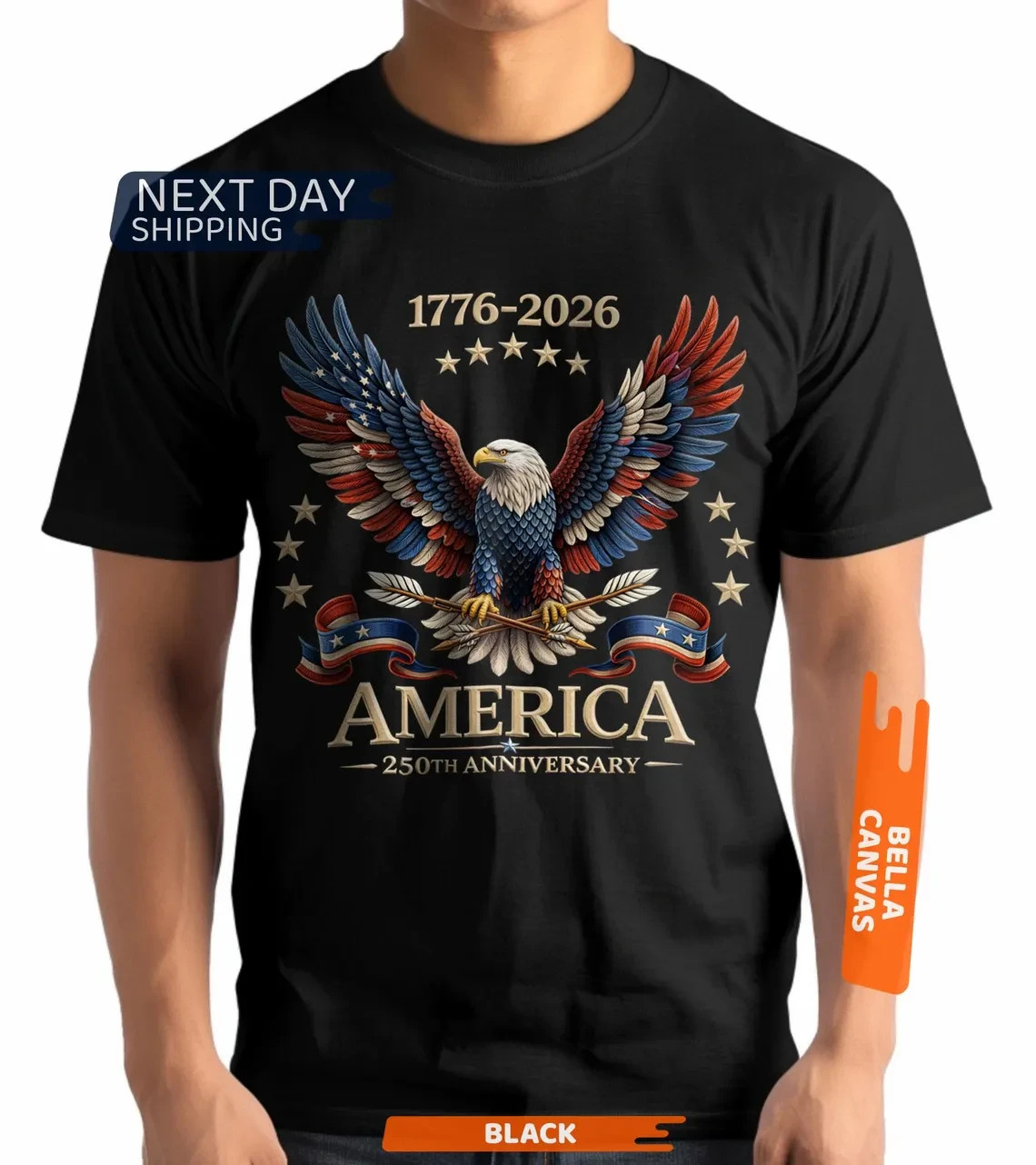 1776-2026 America 250 Years Patriotic Bald Eagle Independence Day T-Shirt gallery