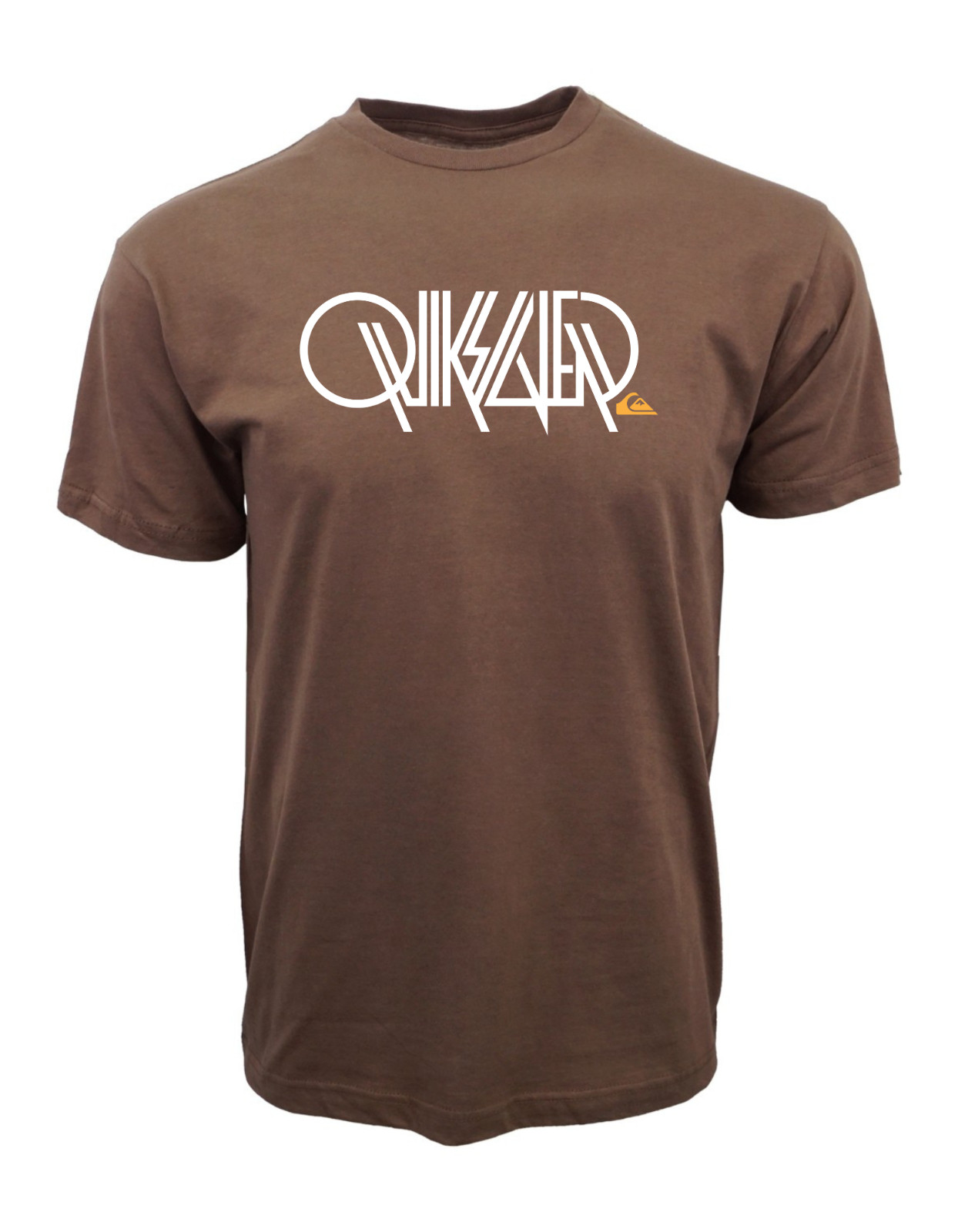 QUIKSILVER LOGO BROWN GRAPHIC T SHIRT