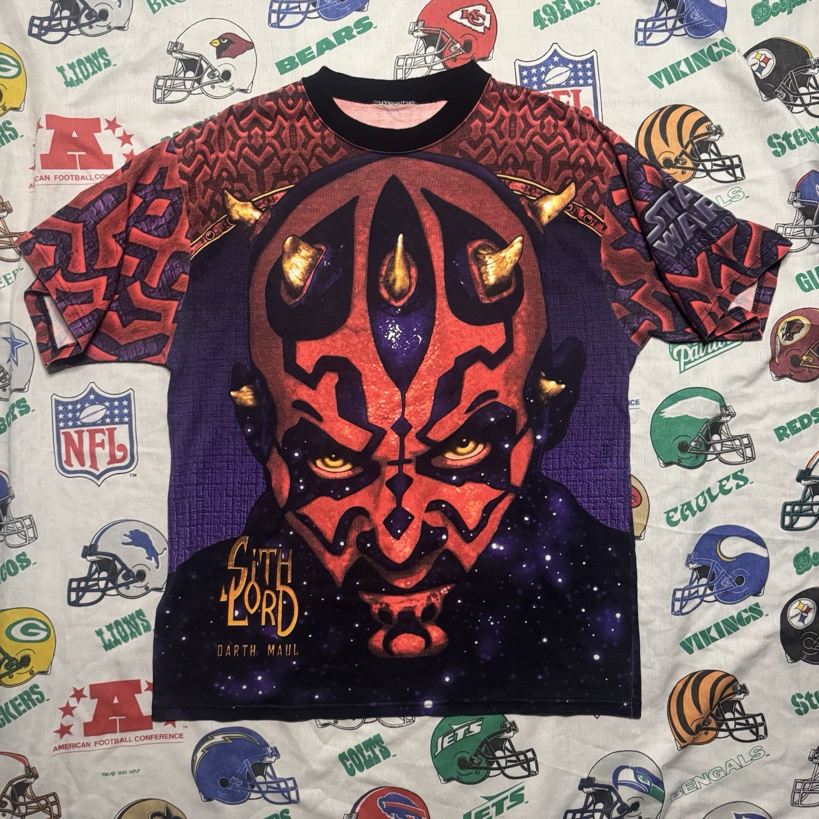 Vintage Star Wars Darth Maul All Over Print Lee Sport Mens Large gallery