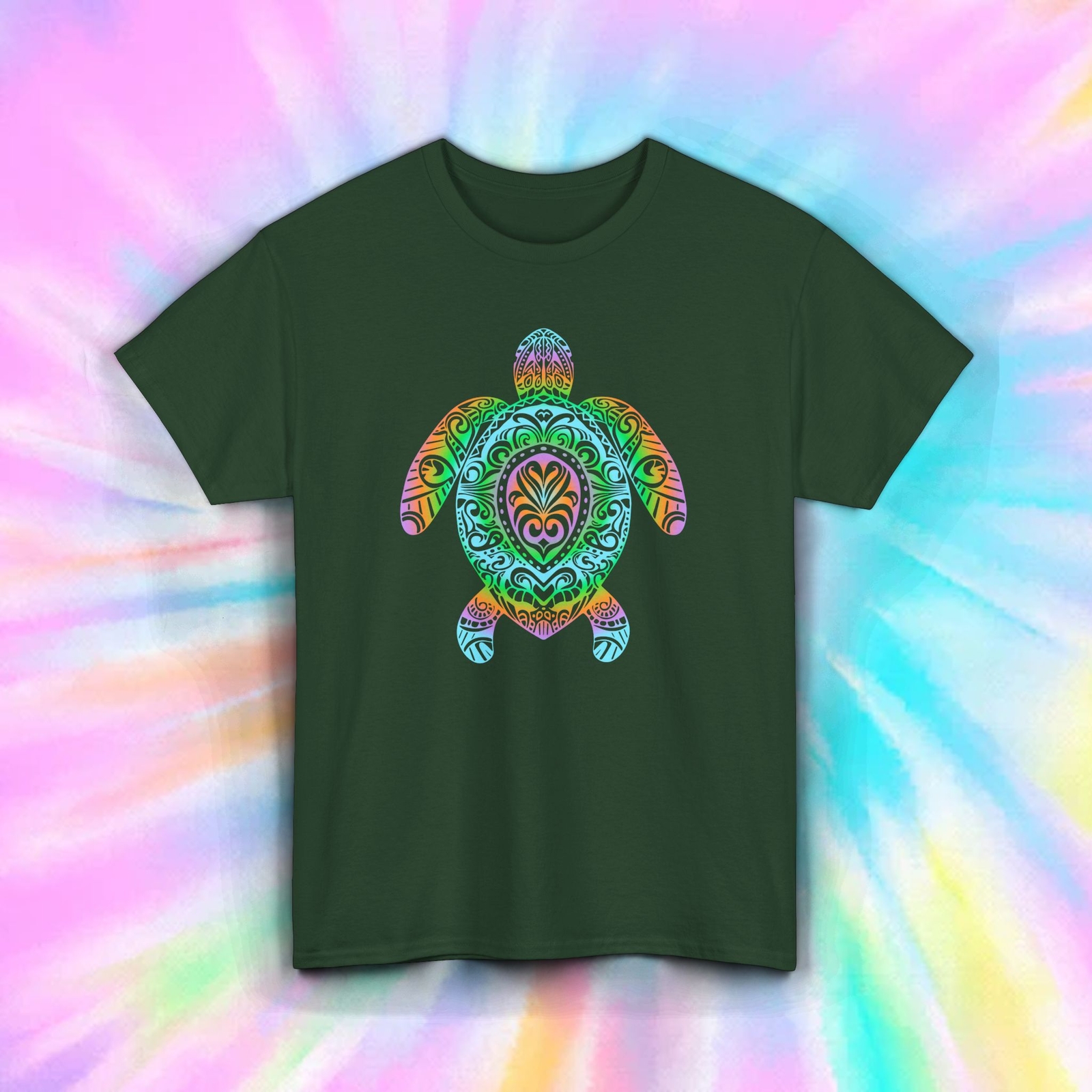 Colorful Turtle Mandala Shirt Tribal Sea Animal Hippie Beach Art Tee S-5XL gallery