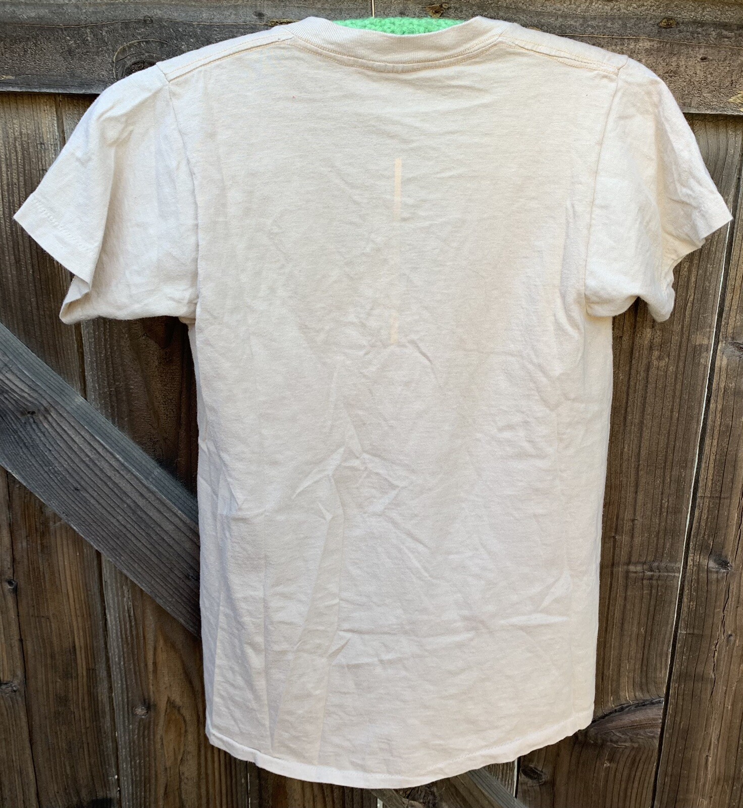 vintage v neck t-shirt beige single stitch BVD size S 34-36 made in USA gallery