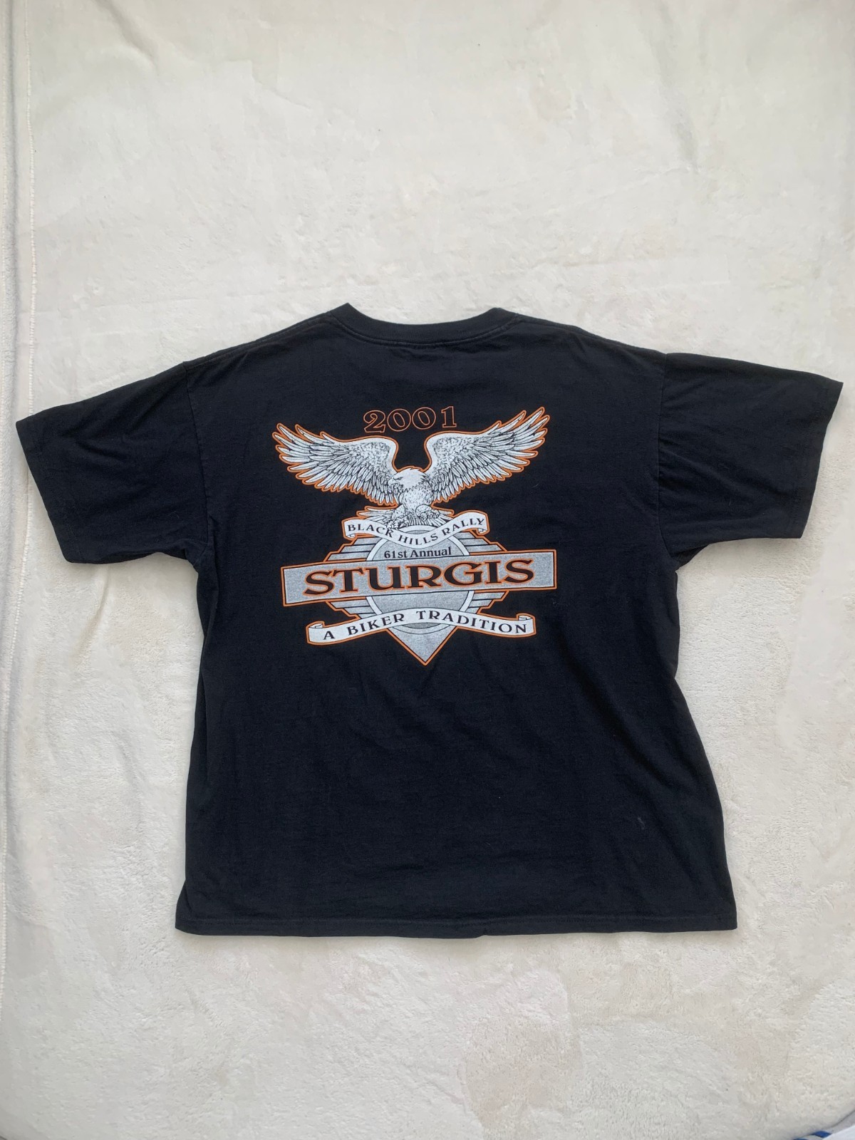 Vintage Sturgis Shirt Men XL Black Hills Rally 2001 Cotton Eagle Motorcycle Fire gallery