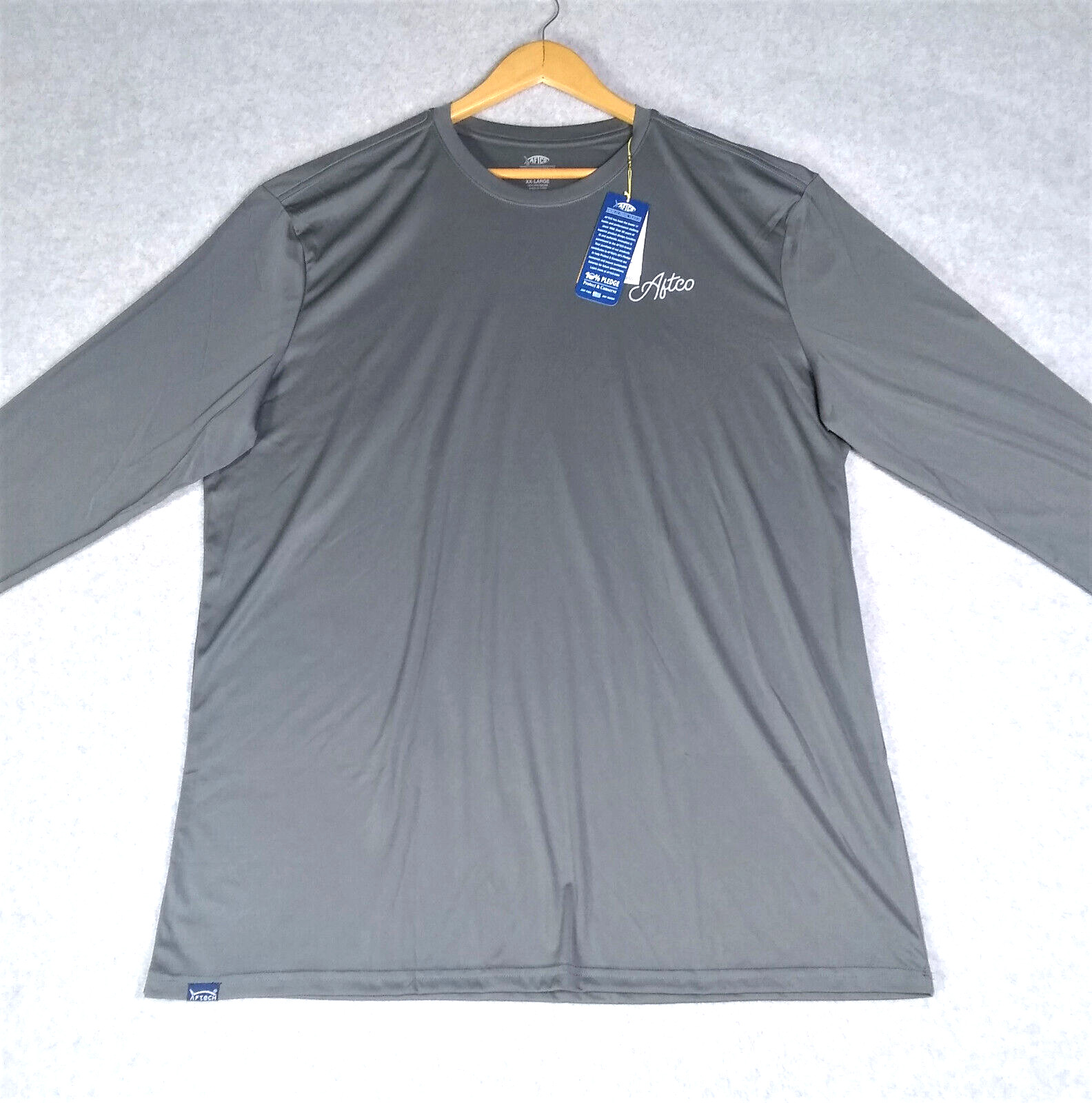 AFTCO AFTech Momentum Fishing Shirt Mens 2XL Gray Long Sleeve UPF Sunblock NEW gallery