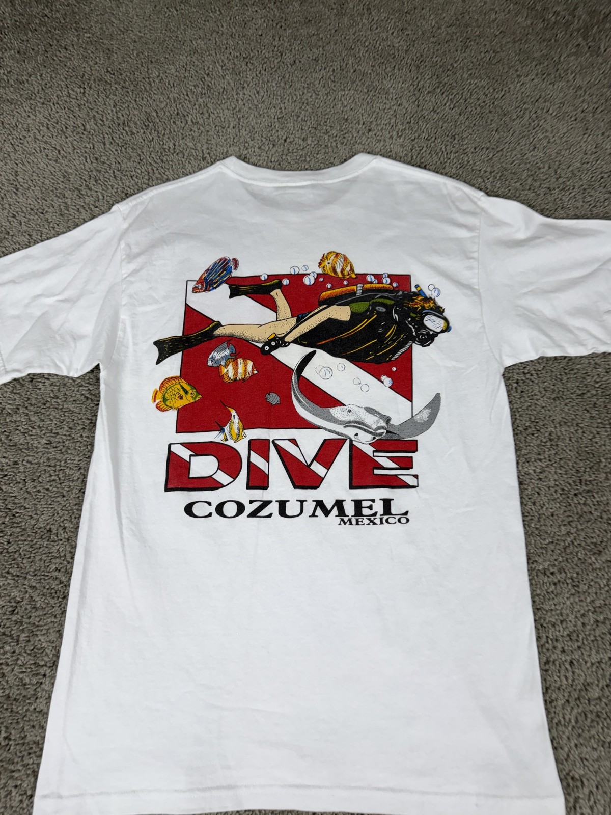 Vintage Cozumel Mexico Scuba Diving Shirt Mens M Ocean Dive Ocean Flag Tee gallery