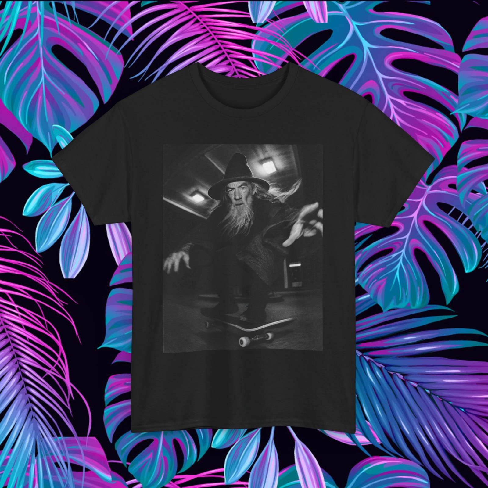 Gandalf Skateboard Tee, LOTR Shirt, Wizard Skater Top, Middle Earth Gift, gallery