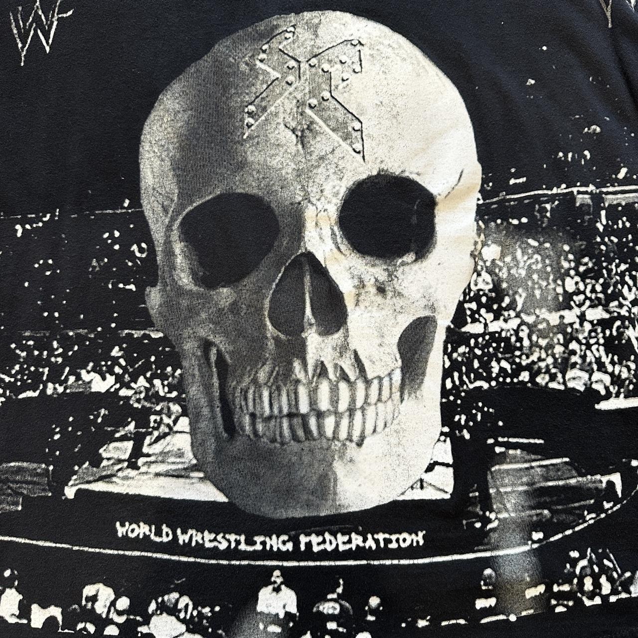 Vtg Stone Cold 1999 AOP Skeleton Shirt Mens L Black 90s WWF Wrestling Tee WWE gallery