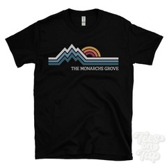 THE MONARCHS GROVE RETRO LOGO PARODY T-SHIRT lyndhurst hampshire england