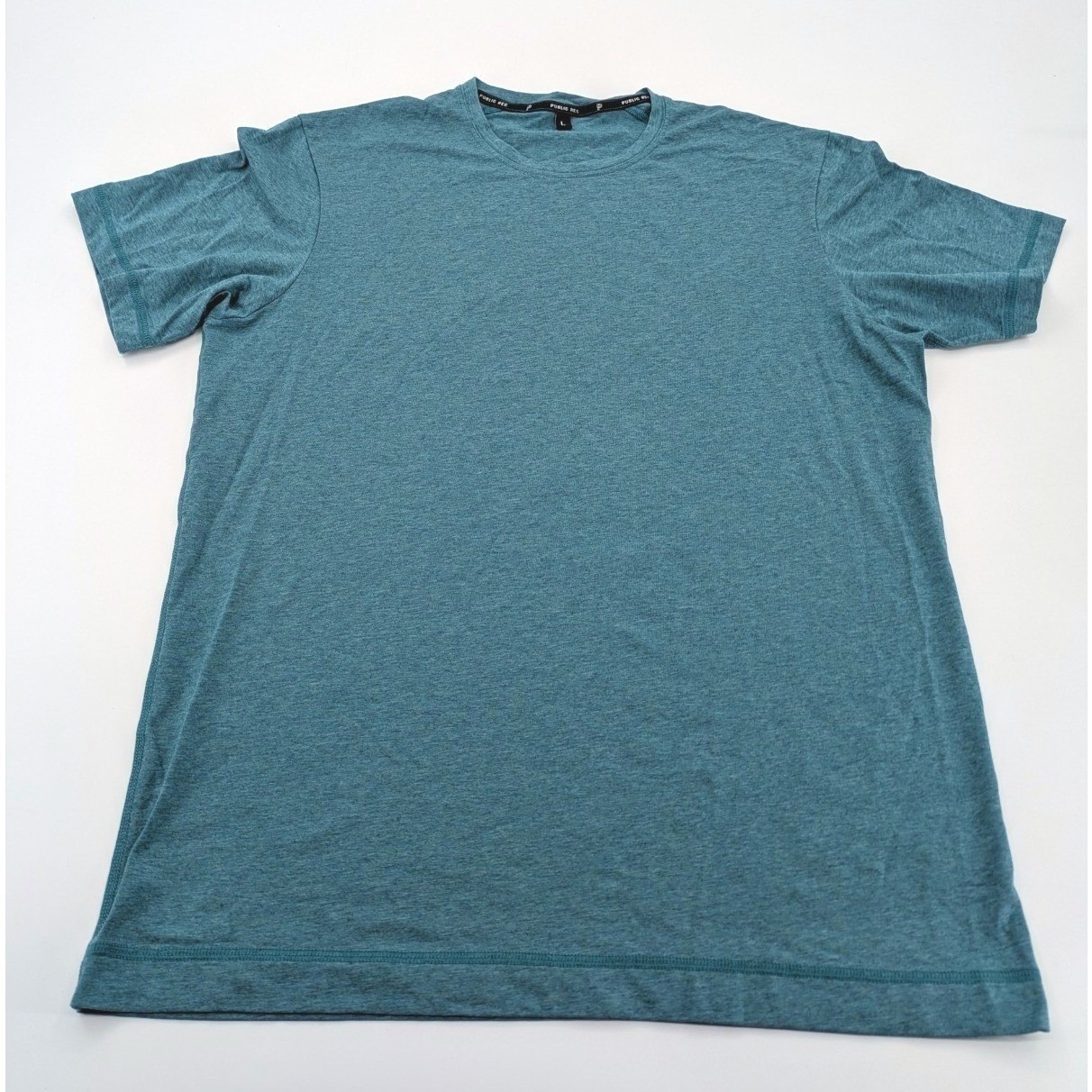 Public Rec Go-To Tee Crewneck Mens L Blue Raglan Short Sleeves Performance Shirt