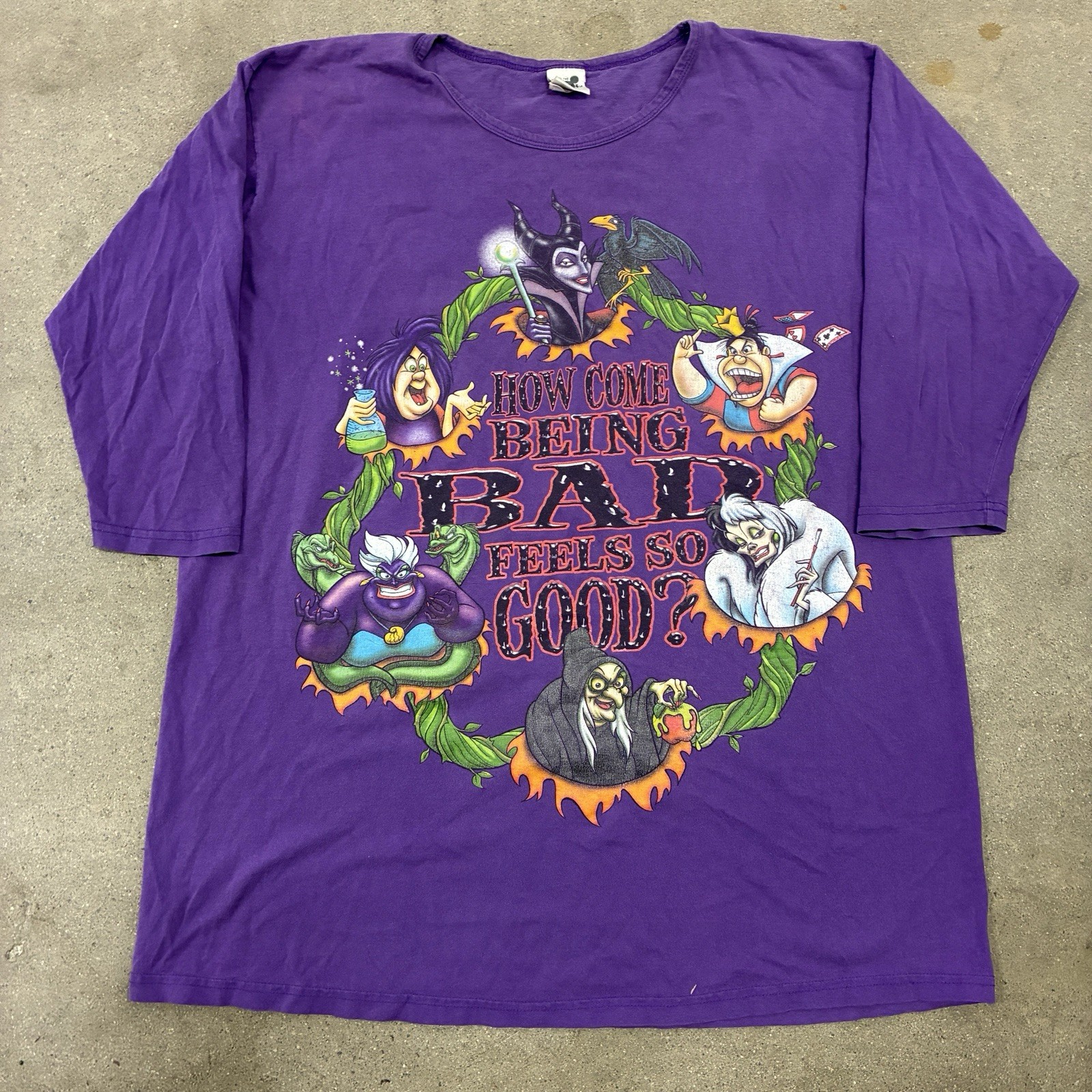 Vintage 90s Disney Villains Graphic Tee Cruella Maleficent gallery