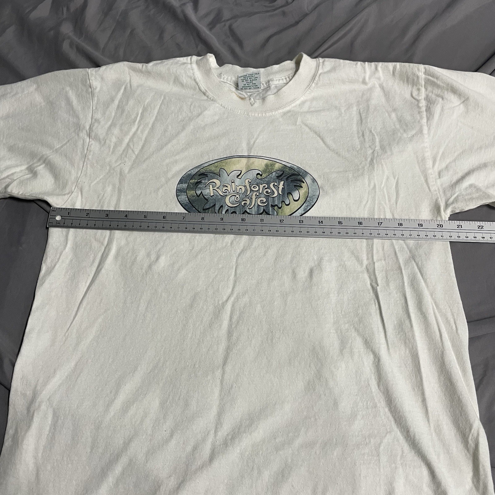 Vintage 90s Rainforest Cafe White T Shirt Size L Made In USA Cotton Restaurant gallery