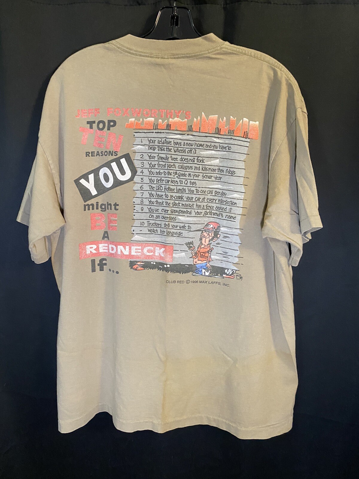 Vintage 90s Might Be A Redneck T-Shirt Jeff Foxworthy 1996 Single Stitch USA XL gallery