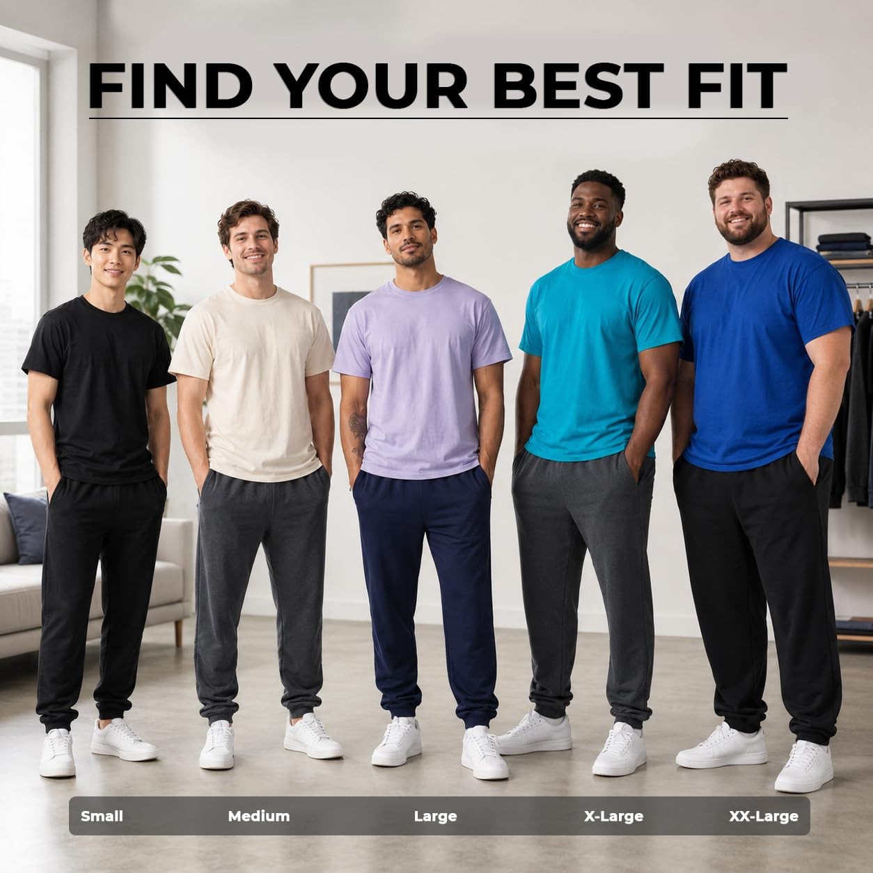 BILLIONHATS 24 Pack 12 Mens Jogger Pants & 12 Assorted T-Shirts, Bulk Wholesale gallery