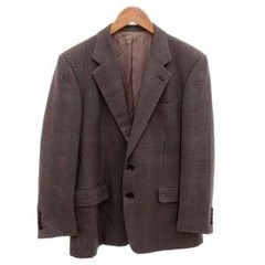 Burberrys Wool Gray Plaid Tailored Jacket SingleBreasted Outerwear 100% Wool