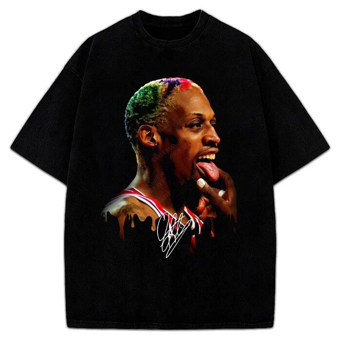 Dennis Rodman Tongue Out Rodzilla Hollywood 90’s Vintage Design T-Shirt S-5XL