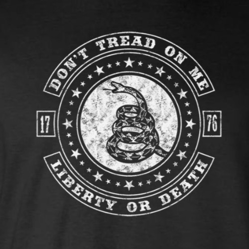 Don't Tread On Me LIBERTY or DEATH Rattlesnake 2-Sided T-Shirt 2nd Amendment USA gallery