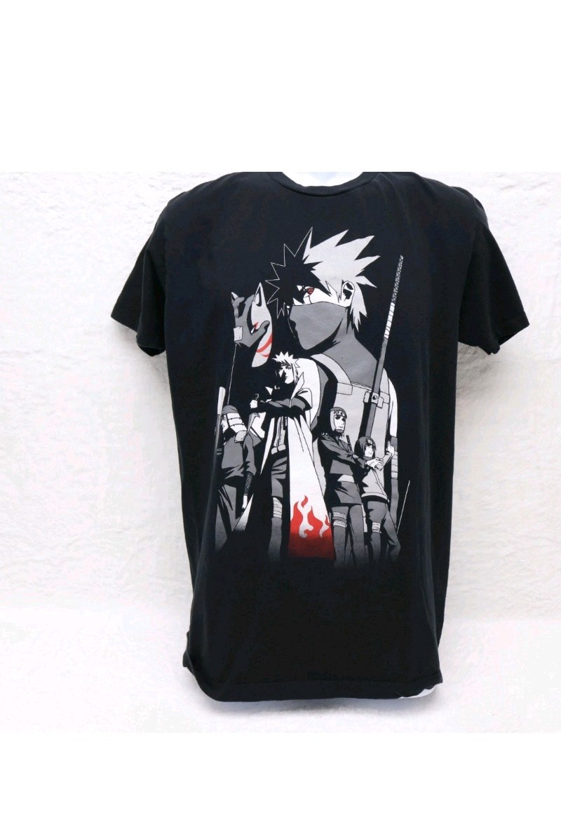 Naruto Shippuden Kakashi Graphic T-Shirt Men's Large Black Anime Manga Tee gallery