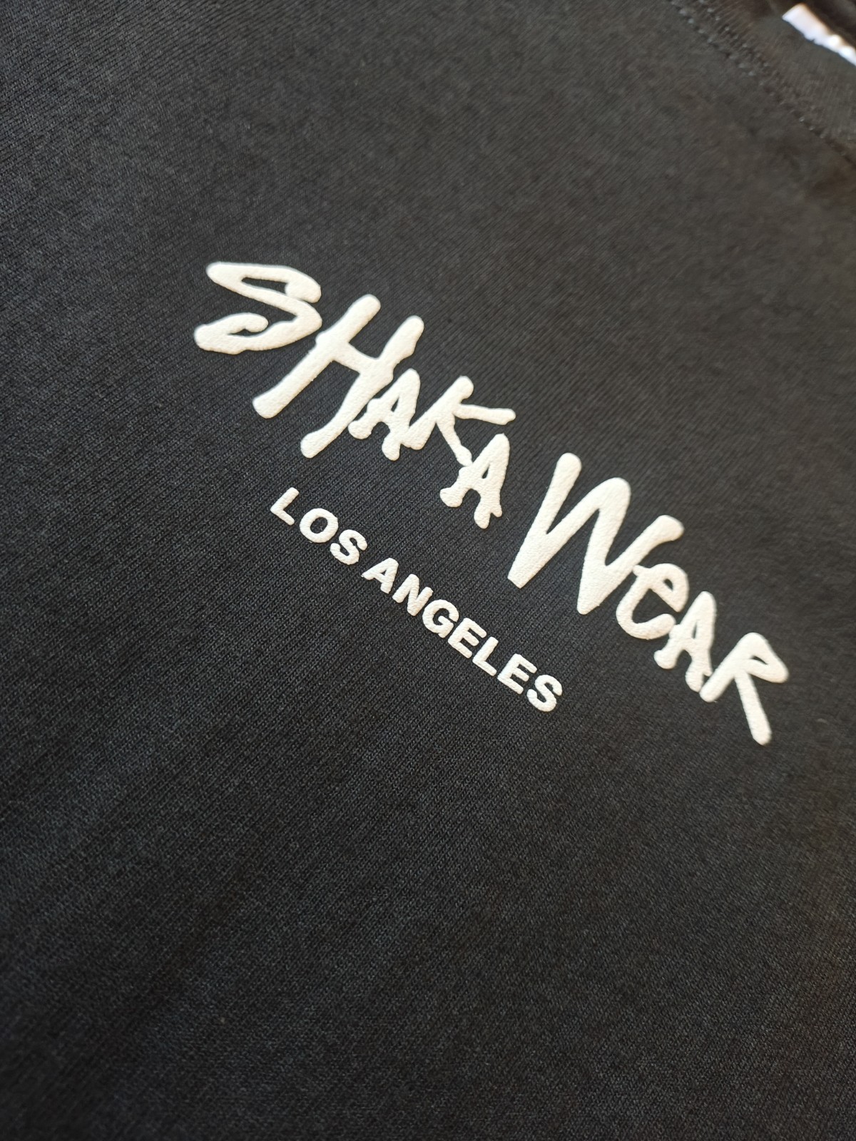 Shaka Wear Heavyweight Cotton  T‑Shirt  Black  Los Angeles Streetwear Size Large