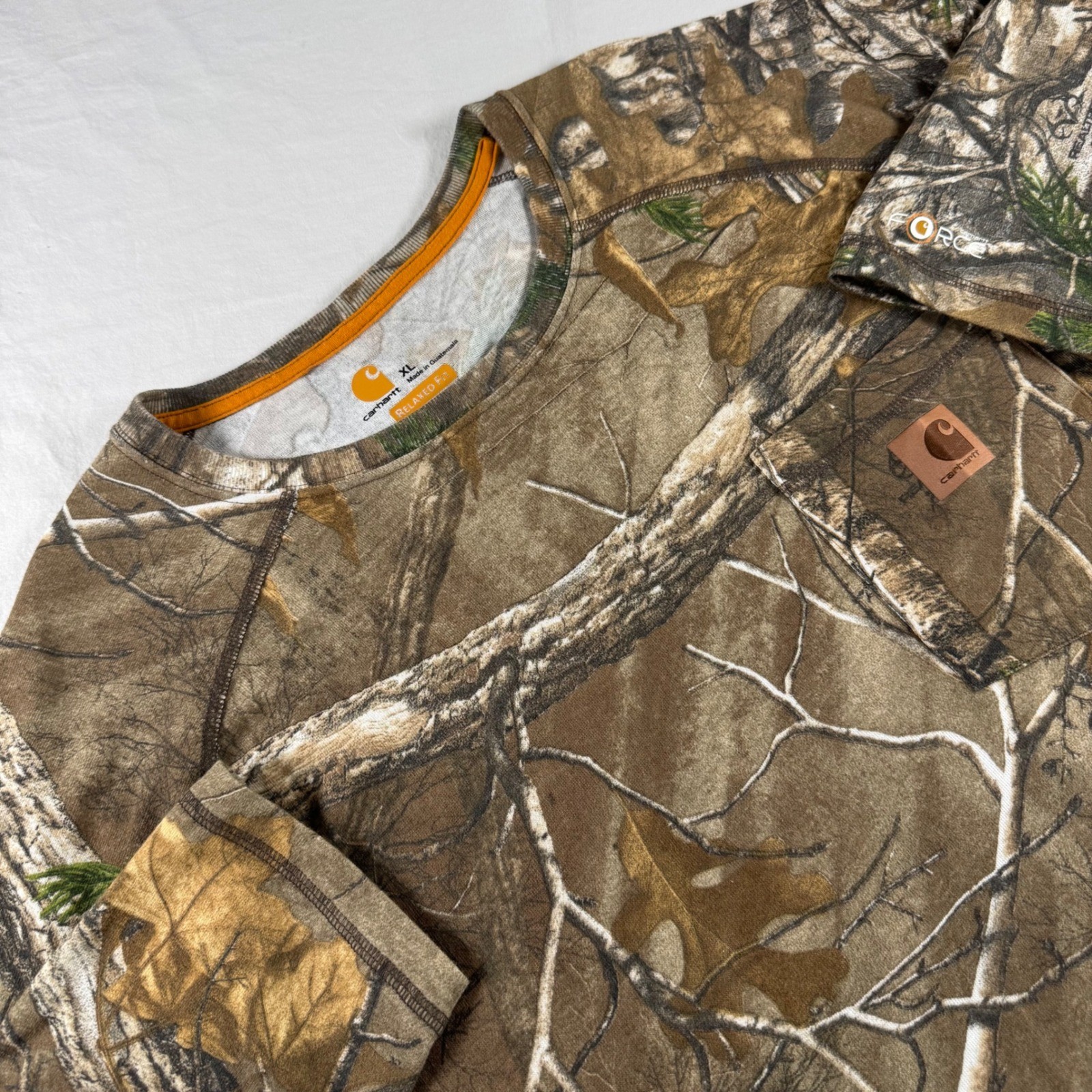 Carhartt Men's Size XL Reg Camo Realtree Force Relaxed Fit Long Sleeve T-Shirt gallery