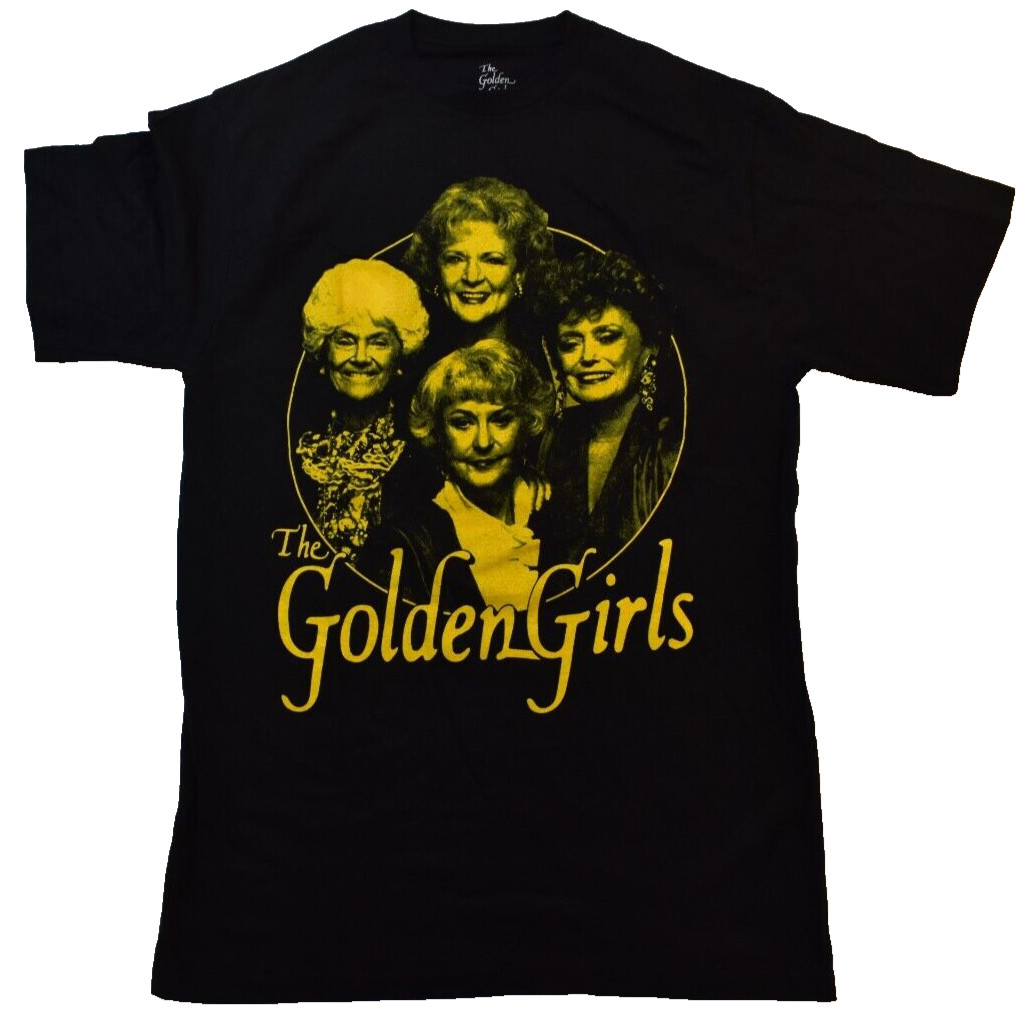 The Golden Girls Mens The Golden Girls Yellow Graphic Black Shirt New M