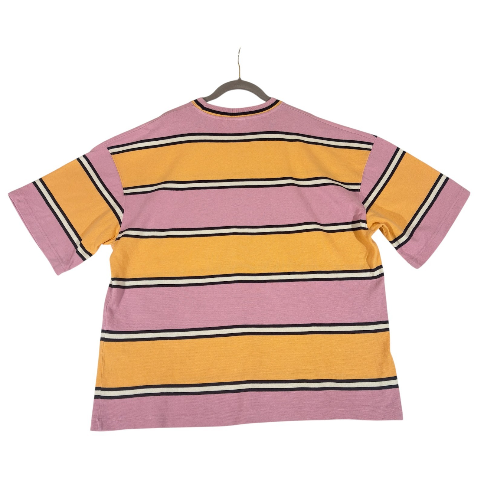 LEVI’S VINTAGE CLOTHING LVC 80’S WIDE T- SHIRT STRIPED SMALL ORANGE PINK gallery