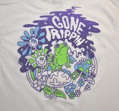 A-LAB Mens Gone Trippin Frog White Tee Shirt New S, M, L, XL, 3XL