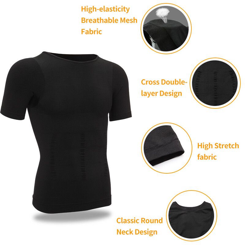 Men Body Shaper Toning T-Shirt Ultra Durable Compression Vest Underwear Tank Top gallery