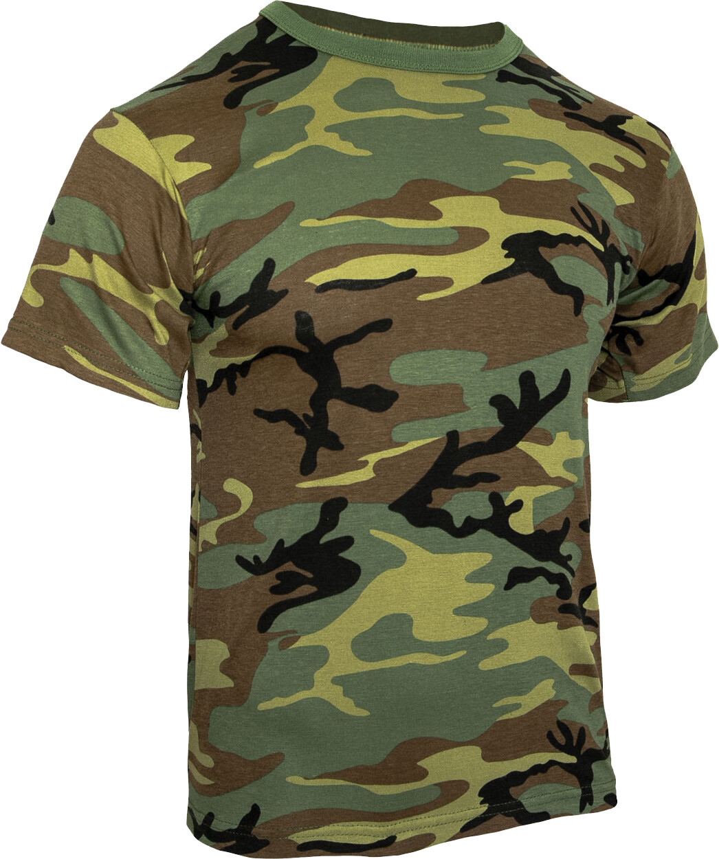 Woodland Camouflage Heavy Duty Premium Poly/Cotton Military T-Shirt gallery