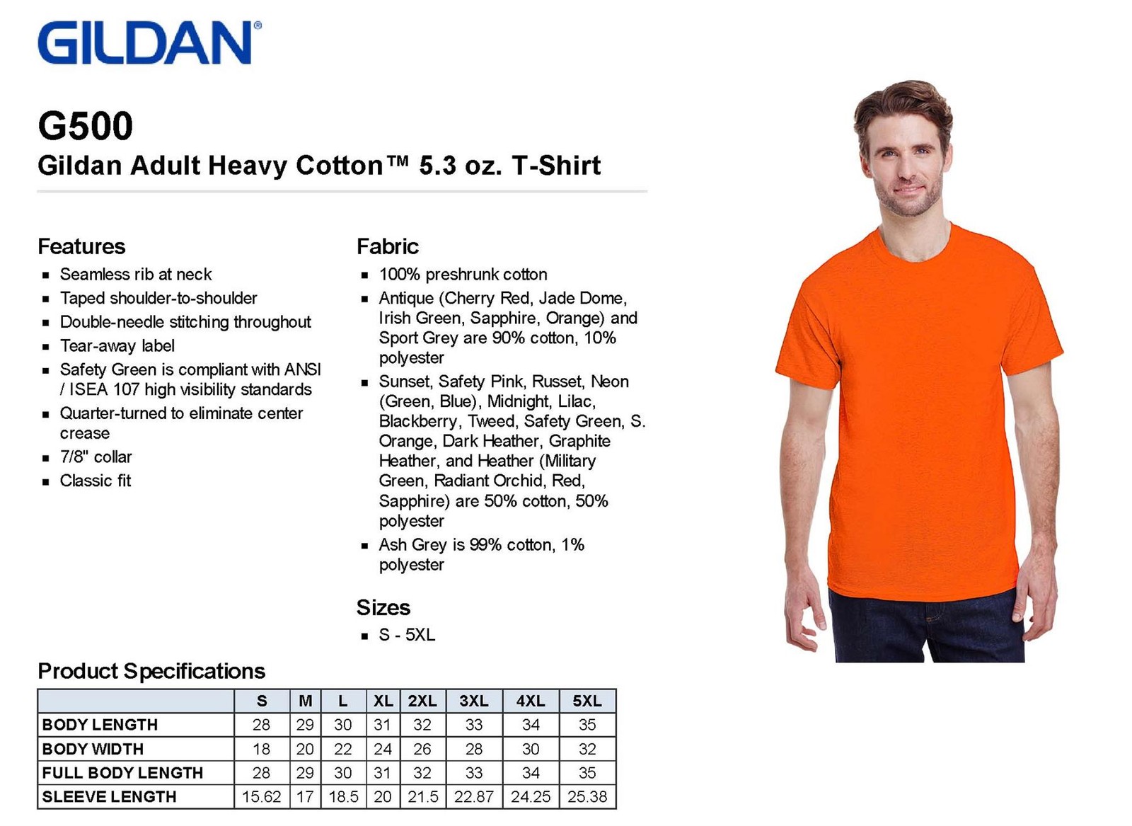 Gildan Heavy Cotton Mens T-Shirt (5 Pack) Crew Neck Short Sleeve Tee S-XL 5000 gallery